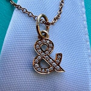 Tiffany & Co 18k Rose Gold Ampersand with Diamonds, 16-18"
